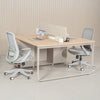 KELSEY 2-Person Back-to-Back Workstation with No Return 140cm – Oak