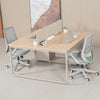 KELSEY 2-Person Back-to-Back Workstation with No Return 140cm – Oak