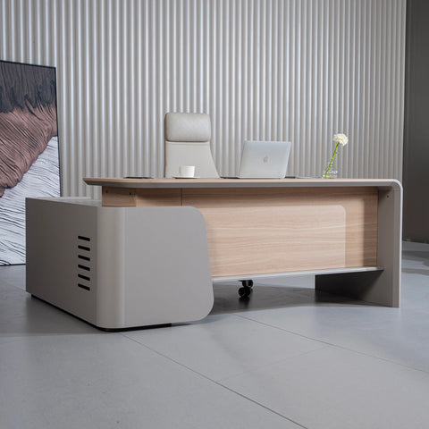 WESLEY Executive Desk Left Return 180cm - Oak