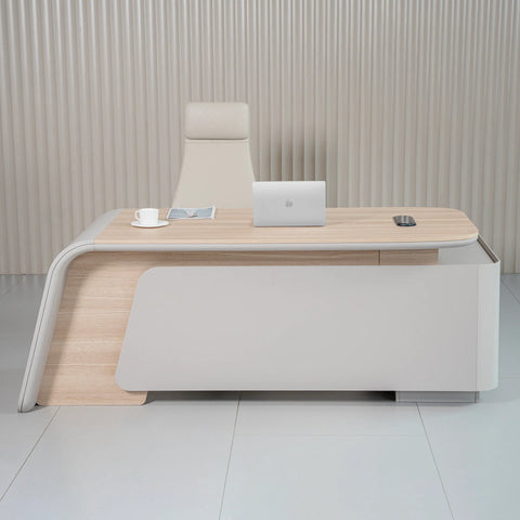 SEVANI Executive Desk Left Return 240cm - Oak - innovatec.com.au