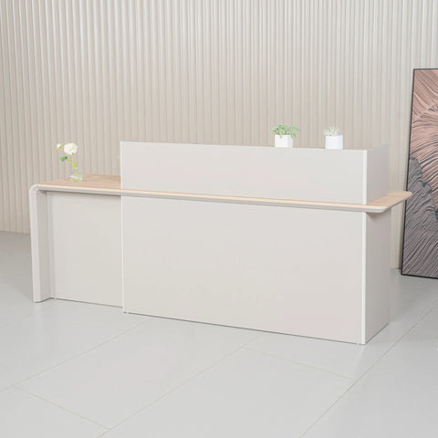 SEVANI  Reception Desk 240cm Left Counter - Oak - innovatec.com.au