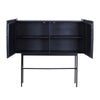 SHANTI Tall Sideboard 120cm Solid Acacia Wood - Black