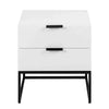SVANA Bedside Table 40cm - White & Black