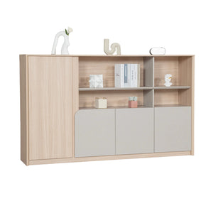 KELIAN 200cm Wall Storage & Display Unit  Oak - 110cm High