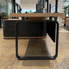 180-200cm VENTURA Reversible Executive Desk - Left or Right Return - Oak & Black