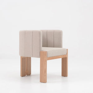TANAKA Dining Arm Chair - Cream & Oak