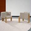 TANAKA Dining Arm Chair - Cream & Oak