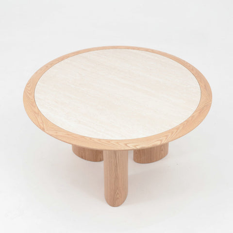 SORELLE Dining Table 136cm - White & Natural - innovatec.com.au