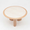 LAYSON Dining Table 136cm - Travertine & Natural