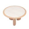 LAYSON Dining Table 136cm - Travertine & Natural