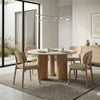 LAYSON Dining Table 136cm - Travertine & Natural