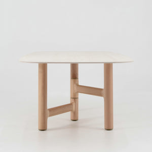 ZANDY Dining Table 250cm - White & Natural
