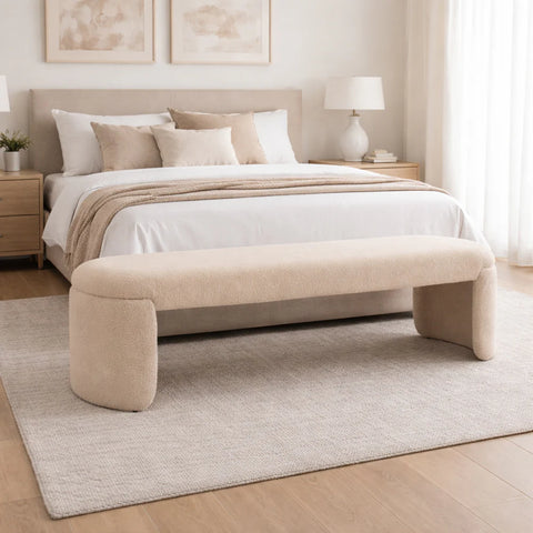 DETTA 2 Seater Bench 160cm  - Cream - innovatec.com.au