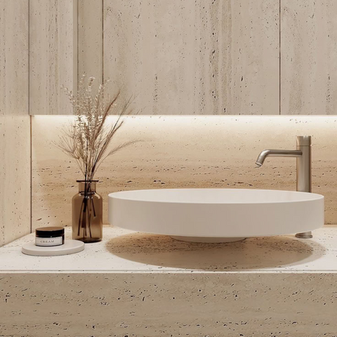 WOODFLEX FLEXIBLE PU STONE PANEL - TRAVERTINE - 1200 x 600mm - innovatec.com.au