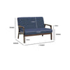 TUCSON 2 Seater Sofa - Walnut & Black PU Leather
