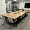 VIDAL Boardroom Table 3.0m x 1.2m - Warm Oak & Black