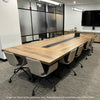VIDAL Boardroom Table 3.0cm x 1.2m - Warm Oak & Black