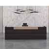 BELEN Reception Desk 2.4M - Acacia & Carbon Grey