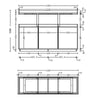 TRIBECA Credenza Cabinet 135cm - Warm Oak with Black