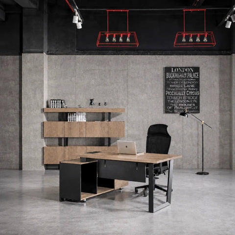 TRIBECA | ADRIANO 1.6-1.8m Reversible Executive Office Desk 160-180cm - Warm Oak