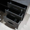 ADRIANO Black Executive Office Desk Reversible 165-180cm - Black Concrete