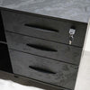 ADRIANO Black Executive Office Desk Reversible 165-180cm - Black Concrete