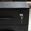 ADRIANO Black Executive Office Desk Reversible 165-180cm - Black Concrete