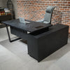 ADRIANO Black Executive Office Desk Reversible 165-180cm - Black