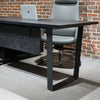 ADRIANO Black Executive Office Desk Reversible 165-180cm - Black Concrete