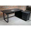 ADRIANO Black Executive Office Desk Reversible 165-180cm - Black