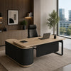 VENTURA Executive Desk Right Return 180cm - Oak & Black
