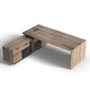 BALDER Executive Desk with Left Return 2.2-2.4M - Warm Oak & Black