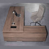 BALDER Executive Desk with Left Return 1.8-2.0M - Warm Oak & Black