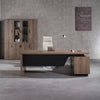 BALDER Executive Desk with Left Return 2.2-2.4M - Warm Oak & Black