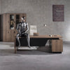 BALDER Executive Desk with Left Return 1.8-2.0M - Warm Oak & Black