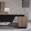BALDER Executive Desk with Left Return 2.2-2.4M - Warm Oak & Black