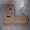 BALDER Executive Desk with Left Return 1.8-2.0M - Warm Oak & Black