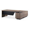 BALDER Executive Desk with Left Return 2.2-2.4M - Warm Oak & Black