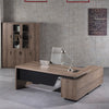 BALDER Executive Desk with Left Return 2.2-2.4M - Warm Oak & Black