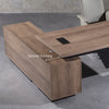 BALDER Executive Desk with Right Return 2.2-2.4M - Warm Oak & Black