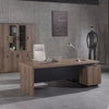 BALDER Executive Desk with Left Return 1.8-2.0M - Warm Oak & Black