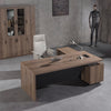 BALDER Executive Desk with Left Return 1.8-2.0M - Warm Oak & Black