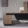 BALDER Executive Desk with Right Return 2.2-2.4M - Warm Oak & Black