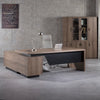 BALDER Executive Desk with Right Return 2.2-2.4M - Warm Oak & Black