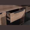 BALDER Executive Desk with Right Return 2.2-2.4M - Warm Oak & Black