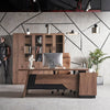 SUTTON Executive Desk with Left Return 180-200cm - Warm Oak & Black