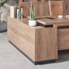 SUTTON Executive Desk with Right Return 180cm - 200cm - Warm Oak & Black