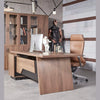SUTTON Executive Desk with Right Return 180cm - 200cm - Warm Oak & Black