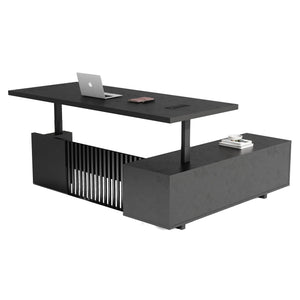 DAXTON Executive Desk with Left Return with Lift 200cm - Black