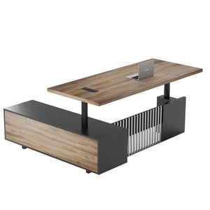 DAXTON Executive Desk with Right Return with Lift 200cm - Warm Oak